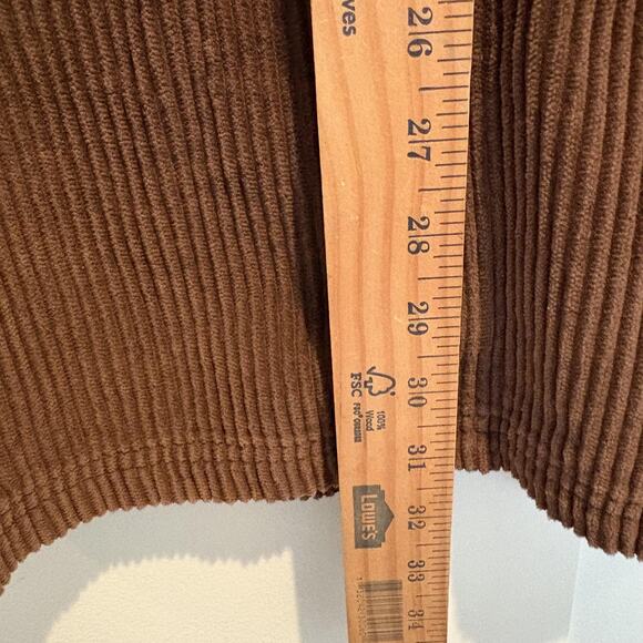 Vintage Express Dress Womens Small Brown Corduroy Jumper Side Buttons 90s - Picture 7 of 10